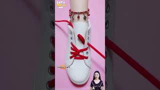 Tie shoelaces trendy crisscross design Sneaker lacing tips shorts shoeslacestyles viral [upl. by Pinter]