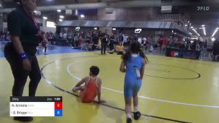 28 Kg 5th Place  Noah Arreola Rough House Wrestling Vs Gwen Briggs California Grapplers 4789 [upl. by Elane]