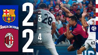 HIGHLIGHTS  FC BARCELONA 2 34 2 AC MILAN  USA TOUR 2024 [upl. by Hazard729]