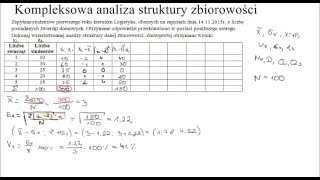 Kompleksowa analiza struktury zbiorowości  szereg rozdzielczy punktowy [upl. by Pollack647]