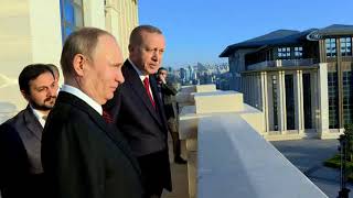 Cumhurbaşkanı Erdoğan Putin İle Külliyenin Balkonunda [upl. by Ainnat]