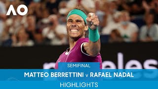 Matteo Berrettini v Rafael Nadal Highlights SF  Australian Open 2022 [upl. by Amihsat20]