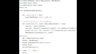 How to implement the resize event for QMainWindow class in PyQt [upl. by Aizitel480]