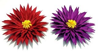 DIY Aster FlowerHow to make Beautiful Flower with Colour Paper [upl. by Draneb]