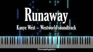 Runaway  Kanye West Westworld Soundtrack  Piano Tutorial [upl. by Ennoid]