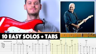 Top 10 EASIEST David Gilmour Solos  Tabs [upl. by Sardella478]