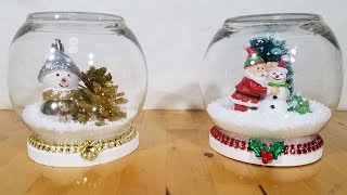 DIY waterless Christmas snow globes  Xmas Decor [upl. by Odrareve269]