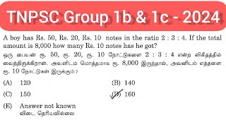 A boy has Rs 502010 notes in the ratio 234 If the total amount is Rs 8000 how many Rs 10 notes [upl. by Soilissav449]