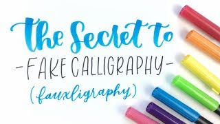 The Secret to Fake Calligraphy  Hand Lettering for Beginners [upl. by Amorete308]