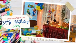 Grand Birthday decoration under a budget DIY birthday themed decorSuper Mario ThemeDecor ideas [upl. by Selway]