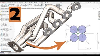 SolidWorks Exhaust Manifold Port Design  Quick CAD Tutorial Part 2 [upl. by Johnnie444]