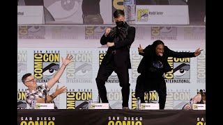 SPIDERMAN 2 Voice Actor Yuri Lowenthal Doing The Iconic Bully Maguire Dance sdcc [upl. by Lahcim923]