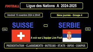 SUISSE  SERBIE  5ème journée Groupe 4  Ligue des Nations A 20242025  Stats Infos Pronos [upl. by Attennyl]