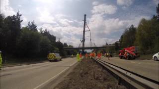 Time lapse Highways England video of Ewell Bridge repair work on A12 at Kelvedon [upl. by Dnaltiac]