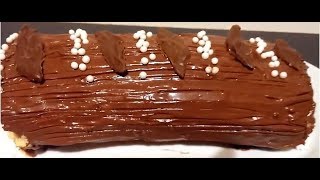 bûche chocolat fourrée a la crème au beurre pralinée un vrai délice [upl. by Anwahsed]