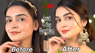 How To Avoid Cakey Foundation On Dry Skin  Flawless amp Smooth  Before amp After [upl. by Helbona173]