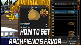 AQW HOW TO GET ARCHFIENDS FAVOR 2022 l FEATURED GEAR SHOP [upl. by Aisiram]