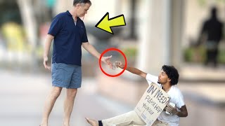 Homeless Man Giving Strangers Money [upl. by Elazaro]