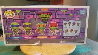 TMNT POP GITD 4 Pack Amazon Exclusive Glow Ninja Turtles Mutant Mayhem Funko Vinyl Figures Review [upl. by Barrada]