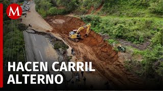 Realizan trabajos de recuperación en la carretera TenangoTenancingo tras hundimiento [upl. by Eisen373]