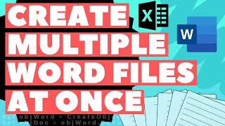 Excel VBA Macro Create Multiple Word Documents at Once [upl. by Mateya307]