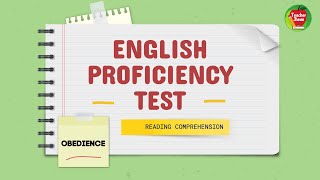 EPT REVIEWER 2022  READING COMPREHENSION  WITH ANSWERS  OBEDIENCE  ACTUAL TEST  TEACHER JHEAN [upl. by Acinorav]