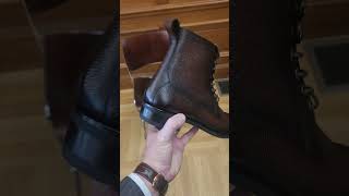 A stunning new grained derby boot made by Yearn Shoemaker [upl. by Nosylla783]