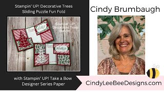 Stampin UP Decorative Trees Sliding Puzzle Fun Fold [upl. by Nolham]