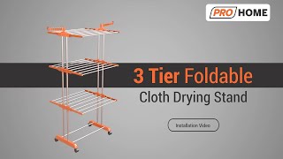 ProHome  Tower 3 tier Cloth Dryer Stand  Now Dry your clothes like a Pro hang them with love [upl. by Missak714]