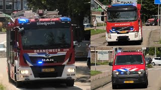 2X Gaslek in 3 minuten Vrijwillige brandweer Sliedrecht Hardinxveld en OVDB met spoed [upl. by Aleak]