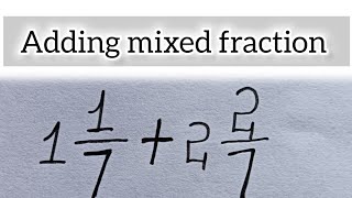 adding mixed fractionmath mathematics fraction [upl. by Zildjian962]