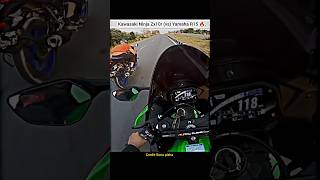 Drag Race Kawasaki Ninja Zx10r vs R15🔥shorts bike rider dragrace zx10r r15v4 kawasaki race [upl. by Adnuahsal]