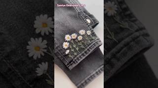 Embroidery on the Jeans 👖 combination with Denim jacket 🧥 With Samiya embroideryArtshortsartdiy🧵 [upl. by Bowles817]