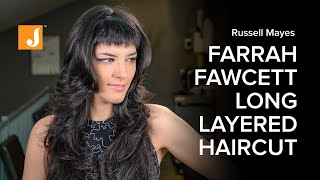 Long Feathered Farrah Fawcett Haircut with Baby Bangs [upl. by Eneleahs]