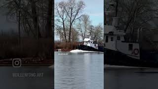 Tugging Through Time Lumber and Ripples tugboats painting riverpainting [upl. by Erlandson6]