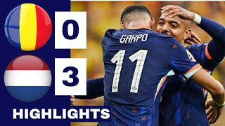 Netherlands vs Romania 30 HIGHLIGHTS amp ALL GOALS  EURO 2024  Gakpo Goal Malen Goal [upl. by Chansoo]