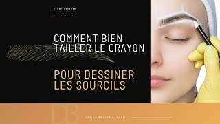 Comment tailler le crayon microblading pour tracer le dessin des sourcils de ma cliente [upl. by Lucius]