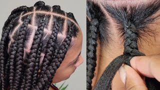 LARGE KNOTLESS BRAIDS PERFECT GRIP  BEGINNER FRIENDLY 👌🏾👏🏾 [upl. by Boykins]