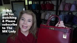 Michael Kors Tatiana Maroon Oxblood  OOTD  What’s in my bag with Mod Shots [upl. by Delamare356]