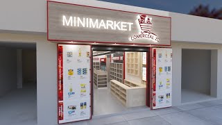 DISEÑO 3D  MINIMARKET quotCOMERCIAL ZCquot [upl. by Spatz315]