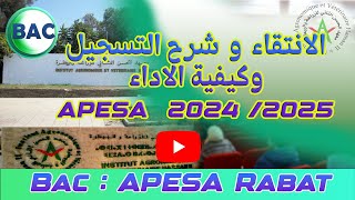 كيفية وطريقة التسجيل وعتبات الانتقاء APESA Rabat 2024 [upl. by Yelnik]