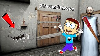 2 Second Escape From Granny House  Granny Secret Tricks  Shiva and Kanzo Gameplay [upl. by Retse820]