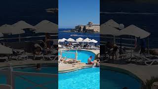 Water sports in St Julians Malta View of The Dragonara Casino from The Radisson Edge Lido [upl. by Herates]