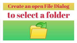 how to use open file dialog to select a folder C [upl. by Gardy866]