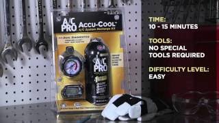 AC Pro® AccuCool™ AC System Recharge Kit Howto Video [upl. by Mag]