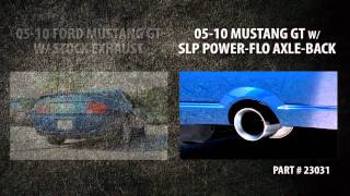 SLP PowerFlo AxleBack vs Stock Exhaust  20052010 Ford Mustang GT [upl. by Worden]