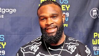 TYRON WOODLEY REACTS TO TATTOO BET WITH JAKE PAUL CONFIDENT IN WIN amp TALKS UFC FIGHTER PAY [upl. by Nyl735]