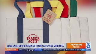 Trader Joes minitotes return to long lines of shoppers [upl. by Siegfried]