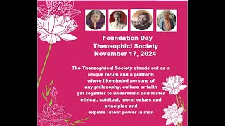 Theosophical Society Foundation Day Nov 17 2024 Mrs Gul Afroz Zaman speech [upl. by Lenehc]