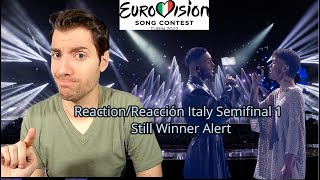 Italy Eurovision 2022 Semifinal 1 ReactionReacción Mahmood Blanco quotBrividiquot Live English subtitles [upl. by Mandelbaum203]